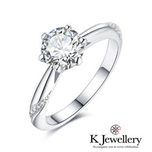 Load image into gallery viewer Moissanite Ring Museum Round Moissanite Six-Prong Diamond Ribbon Style