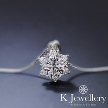 Load image into gallery viewer Moissanite Snowflake Pave Necklace Moissanite Snowflake Necklace