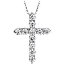 將圖片載入圖庫檢視器 Moissanite Cross Necklace 莫桑石十字架頸鍊