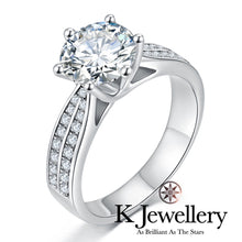 Load image into gallery viewer Moissanite Six Prong Paved Ring Moissanite Star Diamond Ring