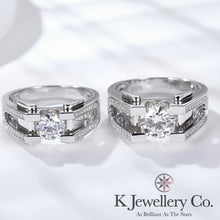 將圖片載入圖庫檢視器 Moissanite Men Horn Ring 莫桑石男款牛角戒指