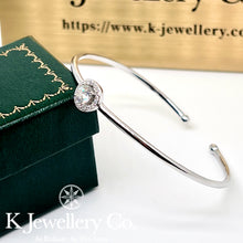 Load image into gallery viewer Moissanite Classic Round Halo Bangle Moissanite round bracelet