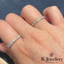 Load image into gallery viewer Moissanite 1.5mm Stacking Ring Moissanite Half Circle Ring