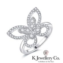將圖片載入圖庫檢視器 Moissanite Butterfly Paved Ring 莫桑石全石蝴蝶戒指