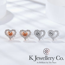 Load image into gallery viewer Moissanite Heart Ear Studs Moissanite love hollow earrings