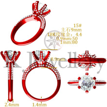 將圖片載入圖庫檢視器 Moissanite 18K Gold Setting Paved Ring 18K莫桑石六爪密鑲戒指