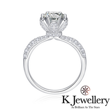 將圖片載入圖庫檢視器 Moissanite Flower Crown Ring 莫桑石皇冠花托戒指