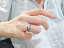 將圖片載入圖庫檢視器 Cubic Zirconia Stacking V-2 Ring 高碳鑽V字戒指