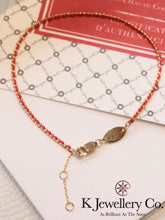 Load image into gallery viewer 18K Gold Red Bracelet 18K gold braided red rope bracelet