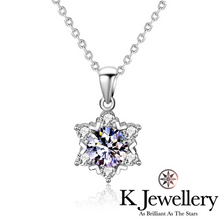 Load image into gallery viewer Moissanite Snowflake Pave Necklace Moissanite Snowflake Necklace