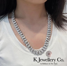 Load image into gallery viewer Moissanite Full Paved Cuban Chain Bracelet Moissanite Full Paved Cuban Solid Bracelet