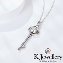 Load image into gallery viewer Moissanite Crown Key Necklace Moissanite Crown Key Necklace
