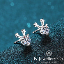 將圖片載入圖庫檢視器 Moissanite Deer Earrings