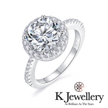 將圖片載入圖庫檢視器 Moissanite Round Halo Full Paved Ring莫桑石圓型圍鑲戒指