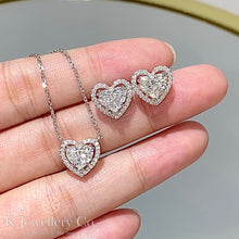 Load image into gallery viewer Imported high carbon diamond hollow love surrounding necklace/earrings