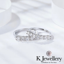 Load image into gallery viewer Moissanite Stacking Ring Five Diamond Ring Seven Diamond Ring