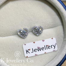 Load image into gallery viewer Moissanite Heart Full Paved Ear Studs Moissanite Heart Earrings
