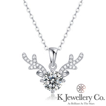 Load image into gallery viewer Moissanite Deer Necklace Moissanite Deer Necklace