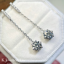 Load image into gallery viewer Moissanite Six Claws Drop Earrings Moissanite Six Claws Long Earrings