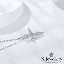 將圖片載入圖庫檢視器 Moissanite Cross Necklace 莫桑石十字架頸鍊