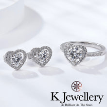 Load image into gallery viewer Moissanite Heart Full Paved Ear Studs Moissanite Heart Earrings