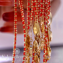 Load image into gallery viewer 18K Gold Red Bracelet 18K gold braided red rope bracelet