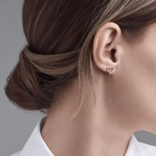 Load image into gallery viewer Moissanite Heart Ear Studs Moissanite love hollow earrings