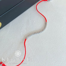 將圖片載入圖庫檢視器 Diamond 18K Gold Diamond Red Bracelet 18K金鑽石26分小紅繩