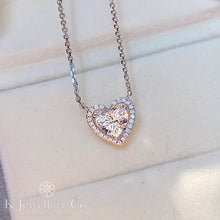 Load image into gallery viewer Imported high carbon diamond hollow love surrounding necklace/earrings