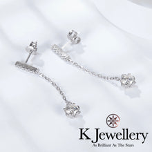 將圖片載入圖庫檢視器 Moissanite Snowflake Drop Earrings 莫桑石雪花長耳環