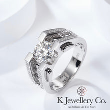 將圖片載入圖庫檢視器 Moissanite Men Horn Ring 莫桑石男款牛角戒指