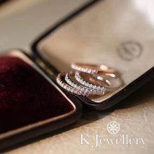 Load image into gallery viewer Moissanite 1.5mm Stacking Ring Moissanite Half Circle Ring