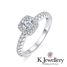 將圖片載入圖庫檢視器 Moissanite Square Full Paved Ring莫桑石方型圍鑲戒指