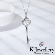 Load image into gallery viewer Moissanite Crown Key Necklace Moissanite Crown Key Necklace