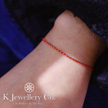 Load image into gallery viewer 18K Gold Red Bracelet 18K gold braided red rope bracelet