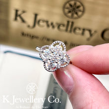 Load image into gallery viewer Moissanite 18K Gold Ring Moissanite four-leaf lucky stone ring