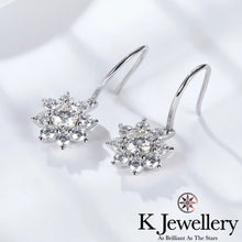 將圖片載入圖庫檢視器 Moissanite Sun Flower Ear Hooks 莫桑石太陽花耳鈎