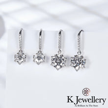 Load image into gallery viewer Moissanite Snow Ear Hooks Moissanite Snow Ear Hooks