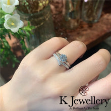 Load image into gallery viewer Moissanite V-2 Stacking Ring Moissanite V-shaped arrangement
