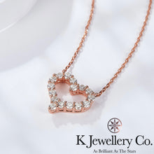 Load image into gallery viewer Moissanite Heart Paved Necklace Moissanite Love Medium Necklace