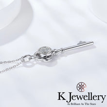 Load image into gallery viewer Moissanite Crown Key Necklace Moissanite Crown Key Necklace