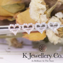 Load image into gallery viewer Moissanite Heart Ear Studs Moissanite love hollow earrings