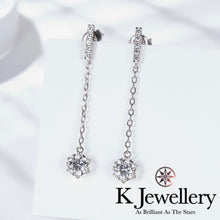 將圖片載入圖庫檢視器 Moissanite Snowflake Drop Earrings 莫桑石雪花長耳環
