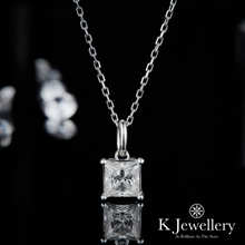 將圖片載入圖庫檢視器 Moissanite Princess Cut Necklace 莫桑石公主方石頸鏈