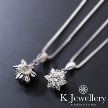 Load image into gallery viewer Moissanite Snowflake Pave Necklace Moissanite Snowflake Necklace