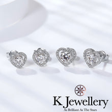 Load image into gallery viewer Moissanite Heart Full Paved Ear Studs Moissanite Heart Earrings