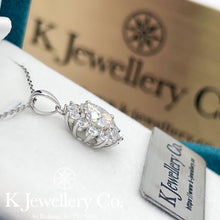 將圖片載入圖庫檢視器 Moissanite Sun Flower Necklace莫桑石太陽花圍鑲頸鏈