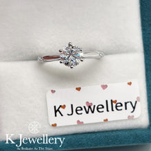 Load image into gallery viewer Moissanite Ring Museum Round Moissanite Six-Prong Diamond Ribbon Style