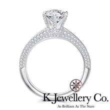將圖片載入圖庫檢視器 Moissanite Setting Pave Ring 莫桑石六爪密鑲戒指