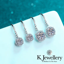 將圖片載入圖庫檢視器 Moissanite Belle Ear Hooks 莫桑石Belle 密鑲耳鈎